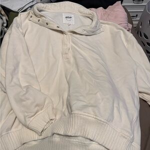 Aerie Off-White Snap Pullover and pants Set